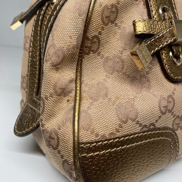 Gucci Mini Boston Gold Guccissima Canvas Shoulder Bag, Vintage - Picture 4 of 7